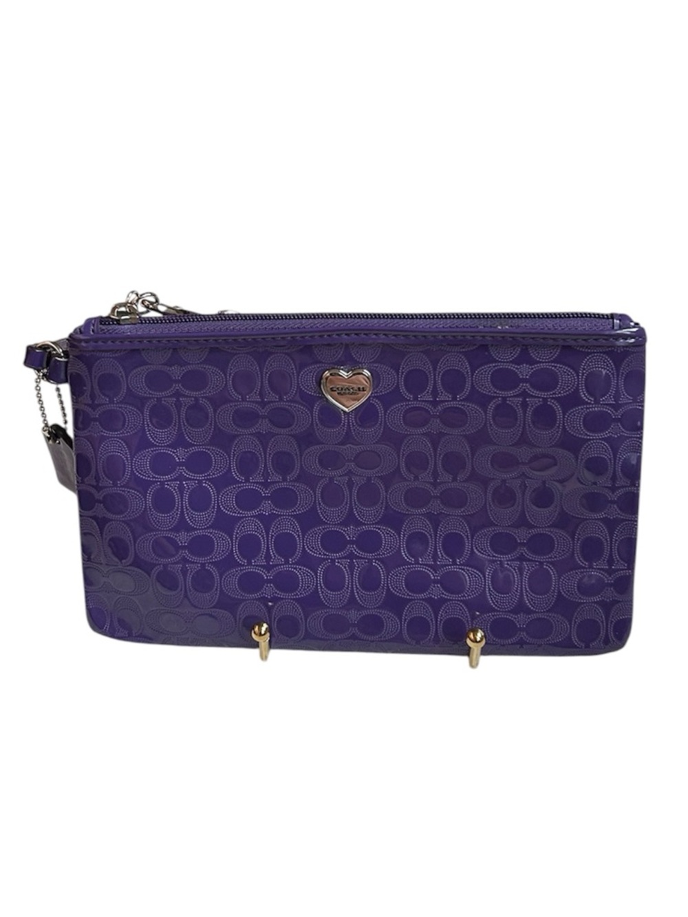 Coach Signature Liquid Gloss Wristlet in EUC